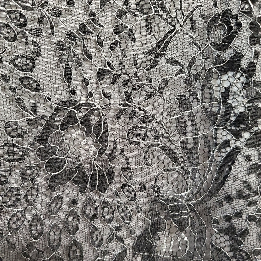 Silver lace party skirt